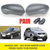 Pair Primer Gray Door Wing Mirror Cover For Qashqai 2007-2014 Rear Mirror  Case  - £71.70 GBP