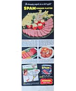 SPAM Hormel Family Summer Platter Tennis Sports Hormel 1949 Vintage Prin... - $9.55
