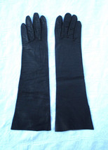 Vintage Aris of Paris Real Kid Black Leather Glove Women&#39;s Size 6 Made i... - $23.75
