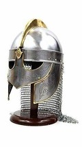 Medieval viking helmet with chainmail with Free Inner liner Best Gift - £71.65 GBP