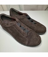 Vaneli Sport Brown Suede Light Weight Slip on Sneaker Elasticated Laces ... - $33.56 CAD