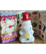 Avon Huggable Hippo Empty White Glass Bottle &amp; Box Adorable Gift Or Display - $15.96 CAD