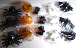 Lot of 15 Halloween 1960&#39;s Vintage Toys Black Cat Ghost Spider Bat JOL H... - £47.68 GBP