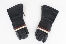 Vtg 70s Honda Racing Striped Insulated Leather Snowmobile Riding Gloves ... - $89.05