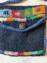 Newari Handcrafted Knitted Icelandic Design 100% Wool Boho Cross Body Purse - £18.44 GBP