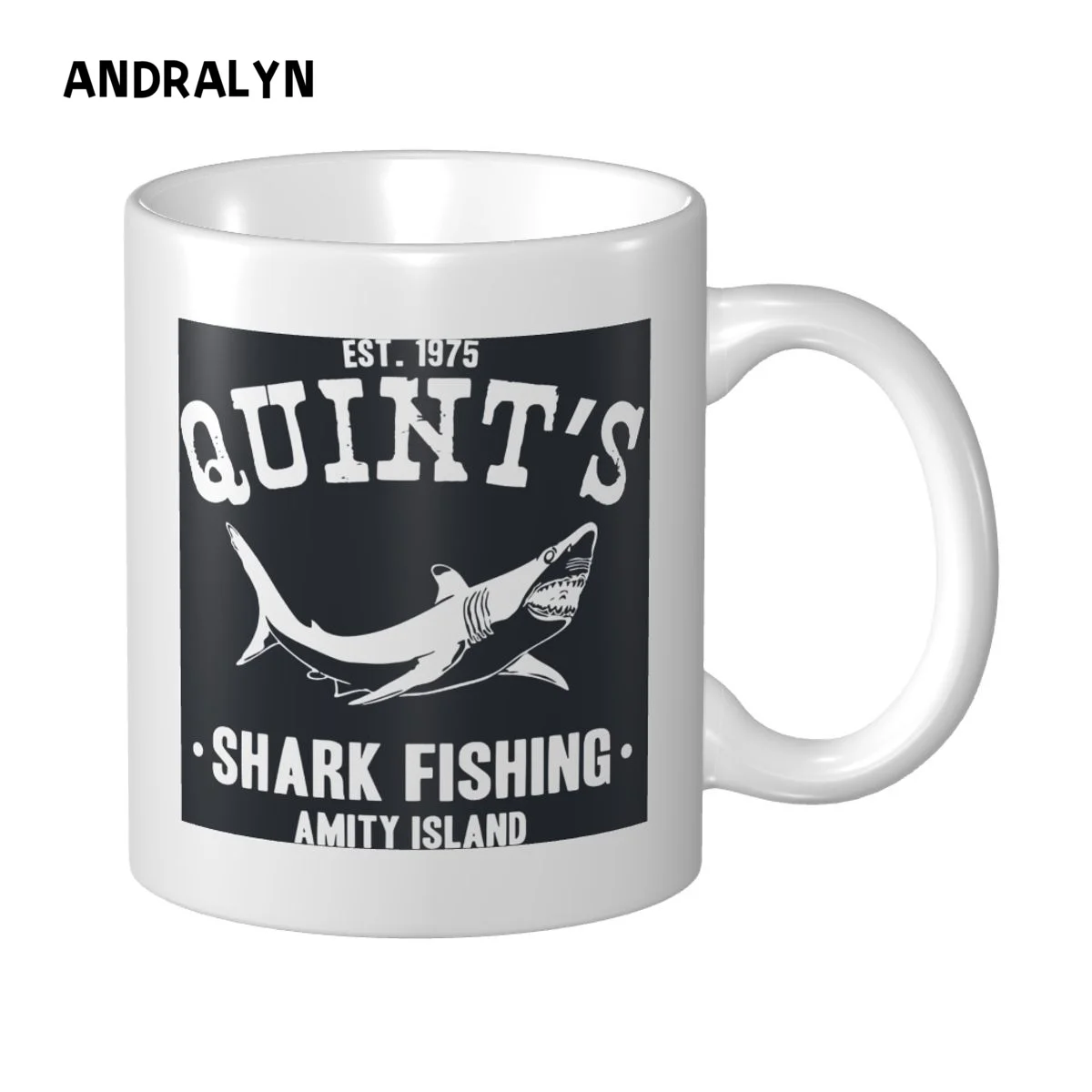 Shark Fishing Jaws Mug Coffee Mug Cute Gamer Birthday Gift Back To School Mug - £15.77 GBP