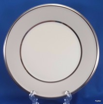 Lenox Dimension Ivory Frost Salad Plate Beige Platinum Trim 8-1/8in  2nd Quality - £9.59 GBP
