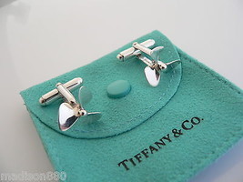 Tiffany &amp; Co Propeller Cuff Link Boat Yacht Cufflink Gift Pouch Ocean Se... - £399.31 GBP