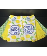 LOT of 6 Kitchen Hand Tea Towels Lemon Home Sweet Home Set - $19.77