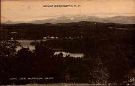 Artvue POSTCARD-LONG Lake, Harrison, Me, &amp; Mt. Washington, Nh, In Distance BK62 - £4.26 GBP