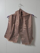 Vintage Hound&#39;s-tooth Ladies Brown &amp; White Long Scarf 42x10 - £10.35 GBP