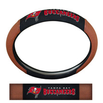 Tampa Bay Buccaneers Steering Wheel Cover Premium Pigskin Style - $1,155.49 MXN
