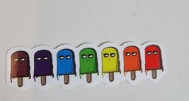 LGBTQ Pride Rainbow Sticker Decal Multi Color Ice Cream Popsicles - £6.89 GBP