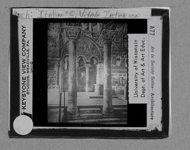 Italian S. Vitale interior Magic Lantern 4 X 3 1/4 glass slide - £14.95 GBP