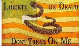 2X3 Liberty Or Death Gadsden Don&#39;T Tread On Me Vintage Historic Flag Banner 100D - £14.45 GBP