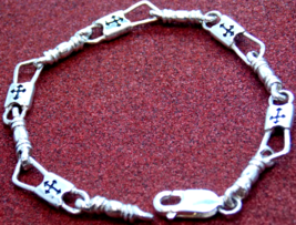 ACTS Bracelet Fishers of Men Sterling Silver REGULAR LINK, Budded Cross Design!! - £43.95 GBP+