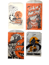 Vintage Halloween Treat Candy Goodie Bags JOL Ghost Black Cat Witch Bats Spider - £16.06 GBP