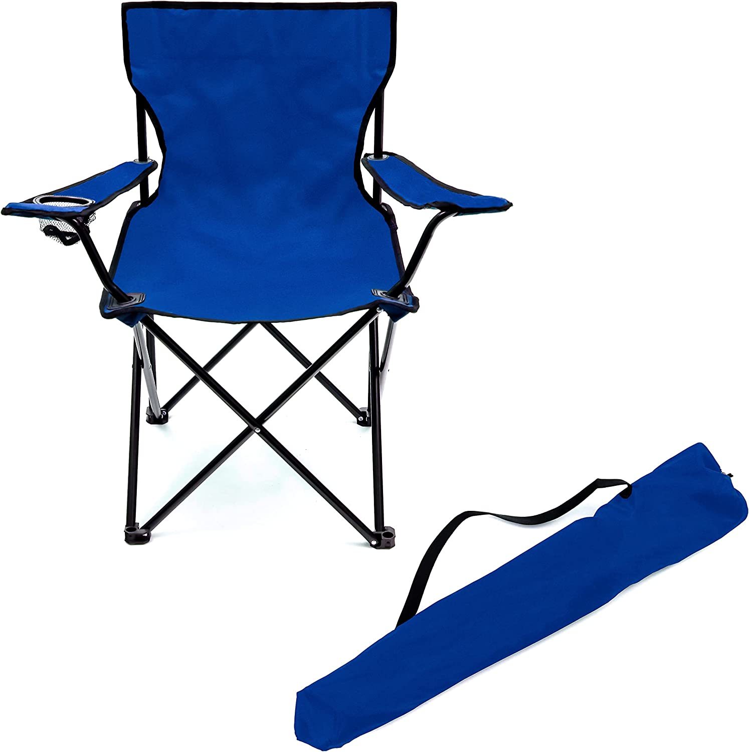 Folding Outdoor Beach Camp Chair From Trademark Innovations, Blue, 19" L X 30" W - $41.92