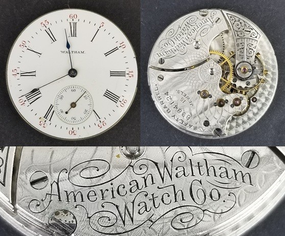 American Waltham Watch Co.  &quot;Seaside&quot; movement face hands 1898 6s 15j po... - $29.99