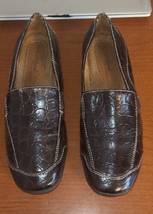 Women’s Sz7 Wide Shoes Natural Soul By Naturalizer Brown Faux Patent Lea... - $32.19