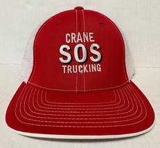 SOS Crane Trucking Mesh Fitted Trucker Hat Small-Med Bakersfield Califor... - £11.42 GBP