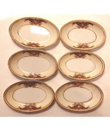 Nippon Hand Painted Gold Trim Rose Porcelain Open Salt Cellar Dish Set 6... - £15.40 GBP