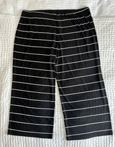 Susan Graver Black and White Striped Knit Pull on Pants Size 2XP - £22.41 GBP