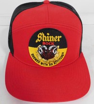 Shiner Bock Trucker Hat Richardson Snapback Mesh Red Black Beer Logo - $276.52 MXN