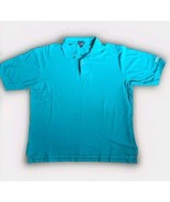 Enron Polo Shirt Single Stitch Mens L Teal Made In USA Vtg - €21,45 EUR