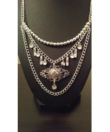 Cubic Zirconia Swarovski Silver Plated Bib Necklace - $25.00