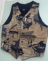 Vintage Vest Men 2XL 2X Tapestry Classical Music Piano Mozart Concert 4 ... - $24.72