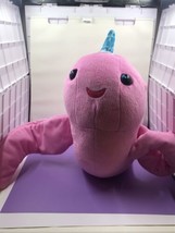 Fingerlings Wowwee narwal plush pink horned whale TESTED WORKS-14” X 11” - £11.00 GBP