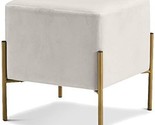 Meridian Furniture Isla Collection Modern | Contemporary Velvet, Cream. - $118.94