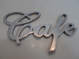 Unbranded Cursive &quot;Cafe&quot;  Silvertone Wall Hanging 9&quot; Long X 6&quot; Tall - £11.82 GBP