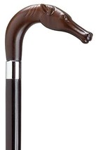 Walking Cane Horse Head L Shaped Handle Cane (Brown) - £55.14 GBP