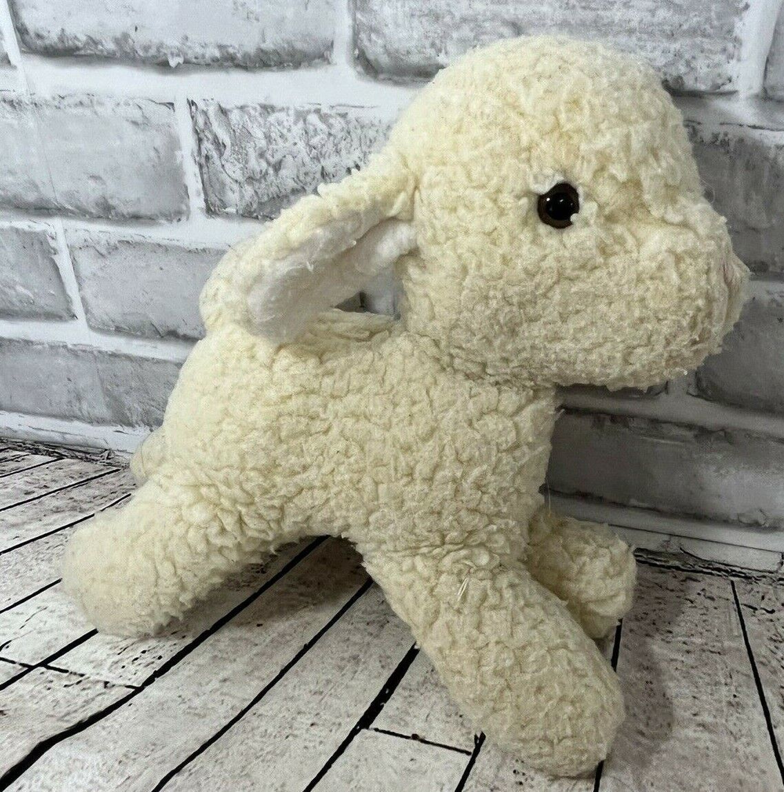 Primary image for Eden vintage plush lamb sheep cream stuffed animal baby toy 9”