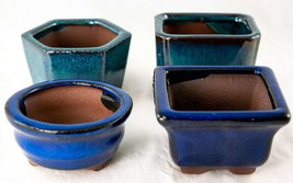 4 Assorted Mini Pots for Mame Shohin Bonsai / Succulent &amp; Accent Plants - £26.45 GBP