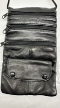 Faux Leather Black 5 Section Crossbody Shoulder Bag Travel Security Bag - €13,64 EUR
