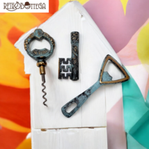 Cavatappi e apribottiglie in ottone originali anni &#39;50 finitura verdame... - $1,583.26 MXN