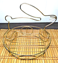 Gold Tone Easter Bunny Wire Egg Basket 9.5&quot; H X 8&quot; W Easter Rabbit Candy... - £20.17 GBP