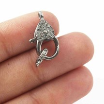 Pave Diamond Lobster Clasp 925 Silver Diamond Findings Chain Connector J... - €88,34 EUR