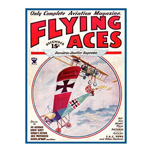 Flying Aces 1930s Aviation Magazine Cover Print 24 x 32 - £36.77 GBP