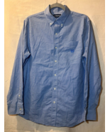 Chaps Button Down Shirt Mens Blue Plaid SZ M Long Sleeve Q34 - $282.52 MXN
