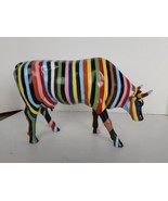 Cow Parade statue, multicolored resin. &quot;Striped&quot; model length 12 inches ... - £78.22 GBP