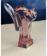Vintage Moser Cat Crystal Glass Figurine Czech Republic Art Deco Bohemian - £106.24 GBP