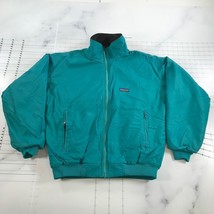 Vintage Patagonia Jacket Womens 10 Teal Blue Full Zip Made In USA Fleece Lined * - £43.84 GBP