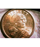 2001-P-Sacagawea Gold Toned One Dollar coin with Major Errors. RPM. Doub... - $55.49 CAD