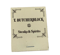 T. Butcherblock Steak &amp; Spirits  Matchbook - Restaurant - Vadnais Height... - $8.90