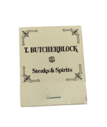 T. Butcherblock Steak &amp; Spirits  Matchbook - Restaurant - Vadnais Height... - £7.03 GBP