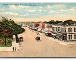 Oregon Street View Looking West Hiawatha Kansas KS DB Postcard Y5 - £3.85 GBP